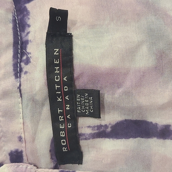Robert Kitchen Blouse Cotton Silk Blend  Purple, Pink, white - Picture 9 of 9